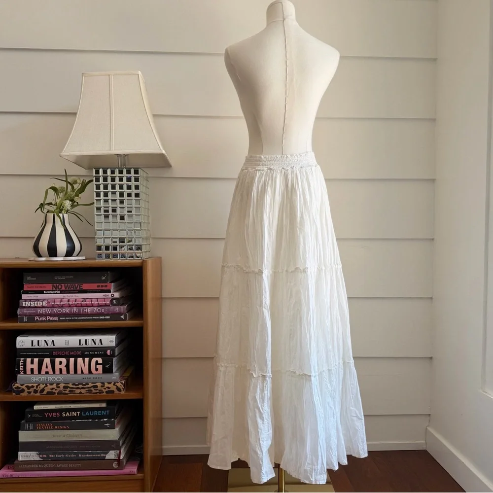 Lucky Brand White Cotton Maxi Skirt Broomstick Maxi size S - Picture 5 of 10